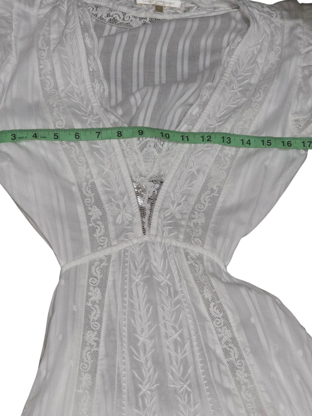 LoveShackFancy Aneesha White Lace Maxi Dress Boho Cottagecore Romantic XS/S - Picture 8 of 12